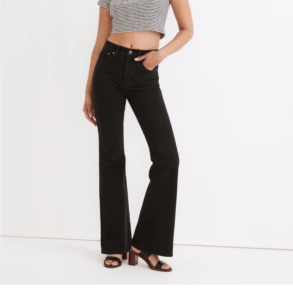 Madewell 11 high-rise flare jeans black